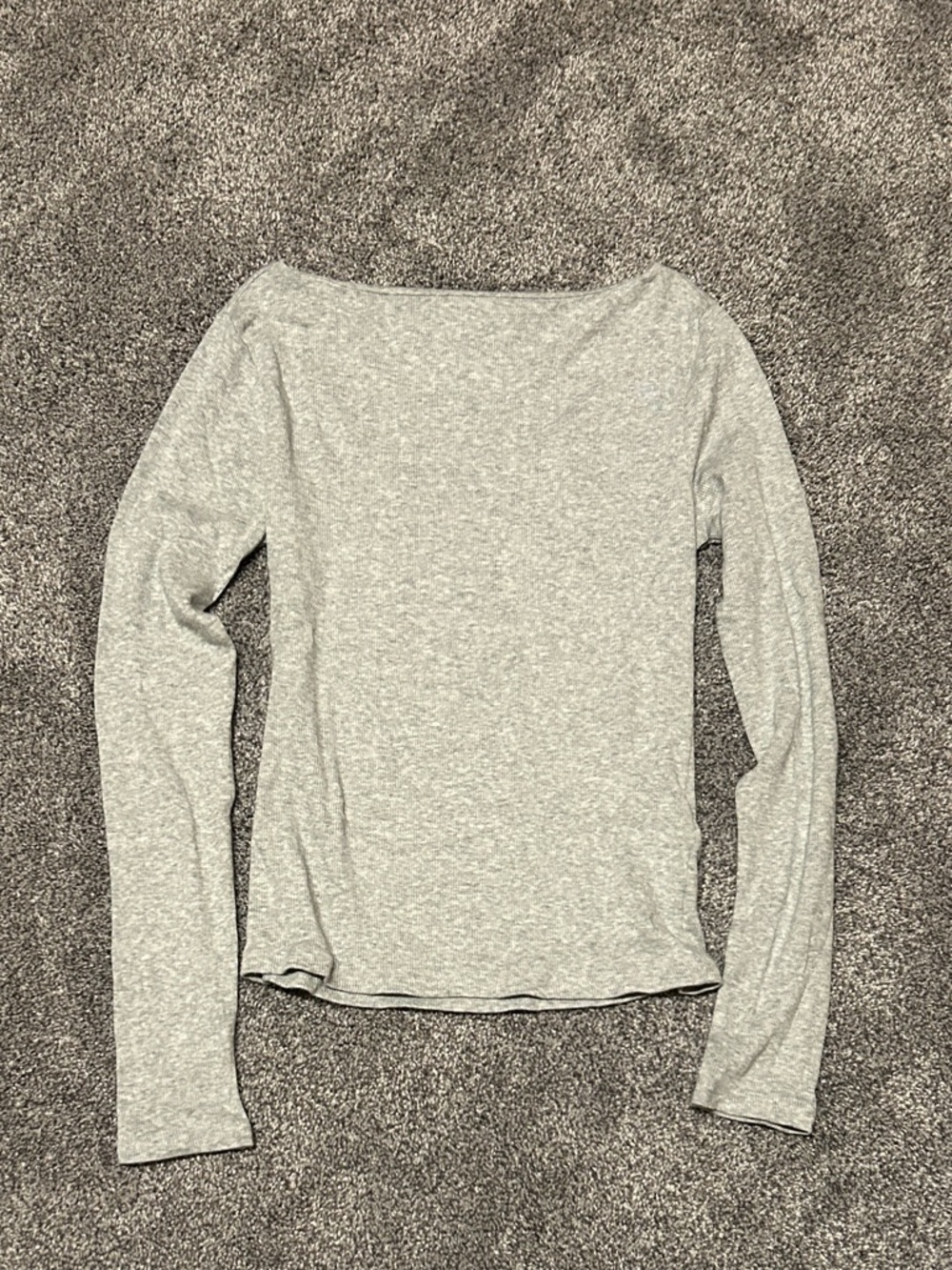 J. Crew Light Gray Long Sleeve Boatneck Top